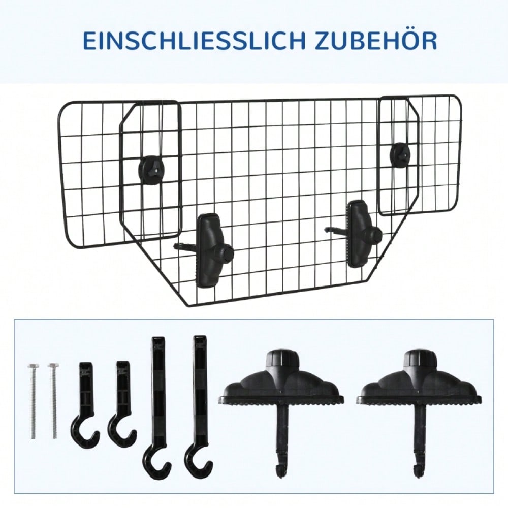 Hundegitter Auto Universal für Kofferraum, verstellbar 90-120 cm, robustes Metall-TrennGitter als Schutzgitter für Hunde im Auto - von PawHut