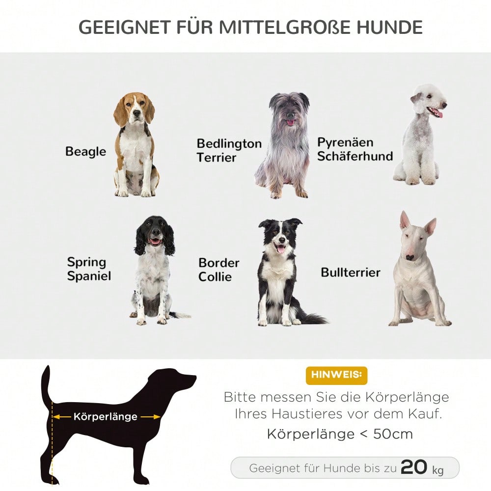 Erhöhtes Hundebett Outdoor für große Hunde, waschbares Mesh-Netz, robuste Hundeliege für Camping & Garten, 76x61x18 cm, braun - von PawHut