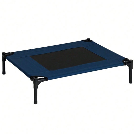 Hundebett Outdoor mit Stahlgestell & 600D Oxford-Gewebe, wasserabweisende Hundeliege für drinnen & draußen, 76x61x18 cm, blau - von PawHut