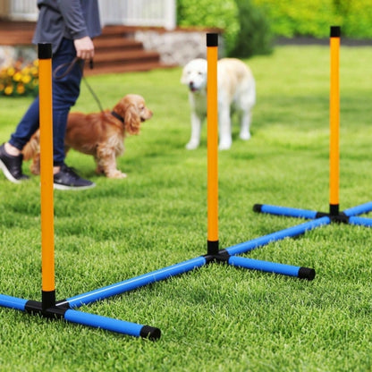 PawHut Agility-Set für Hunde, 7-teiliges Hundetrainings-Set mit Steckhürden für Agility Training & Spiele