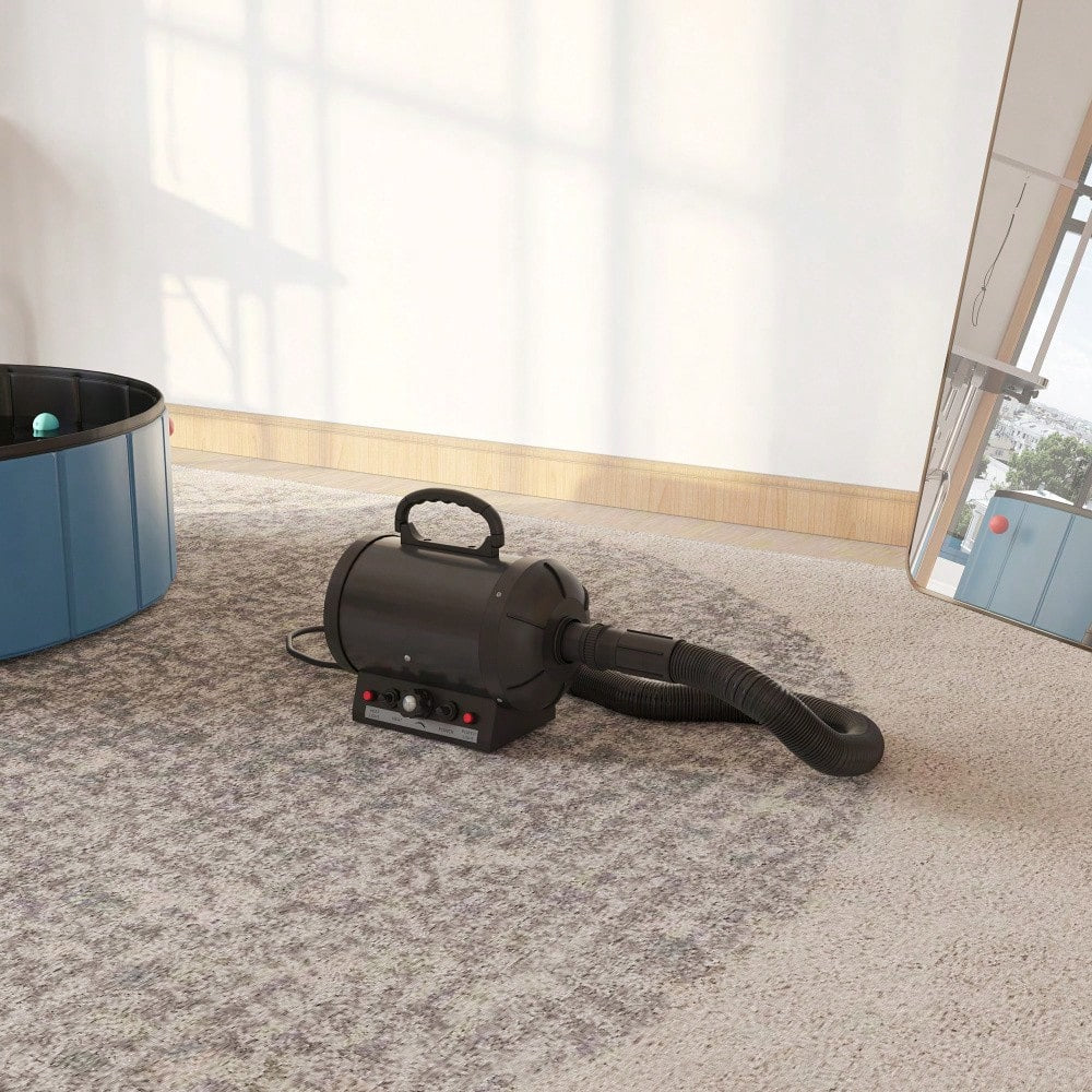PawHut Profi Hundefön 2800W - Leiser Tierfön mit Metallgehäuse (40x16x20 cm) zum schnellen & schonenden Trocknen von Hunden, Katzen und Tieren