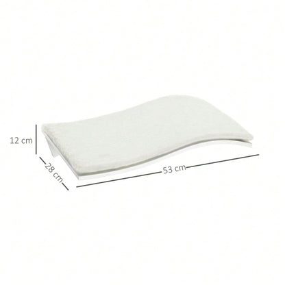 PawHut Katzen Kletterwand Set mit Hängematte, Bett & Regal - Wandmontage MDF Katzenspielzeug & Möbel in Weiß, plüschbezogen (53x28x12 cm)
