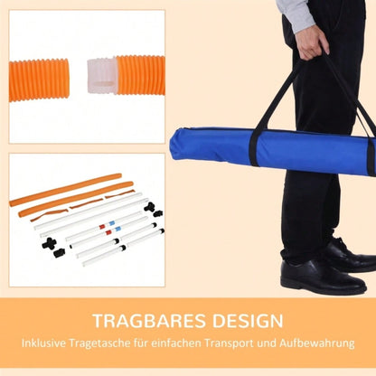 PawHut Agility Springring für Hunde - Klassischer Springreifen für Agility Training, tragbar & leicht aus PE-Kunststoff (Weiß-Orange, 74,5x66x91 cm)