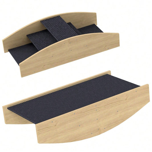 PawHut 2-in-1 Hundewippe & Rampe aus Naturholz - Agility Trainingsgerät für Balance und Selbstvertrauen, für kleine & mittlere Hunde bis 15 kg (80x39,5x20 cm)