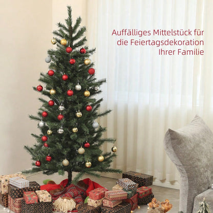 Künstlicher Weihnachtsbaum 180 cm mit 467 Spitzen, flammenhemmend & klappbar mit Stahlständer, für festliche Weihnachtsdekoration, grün - von HOMCOM