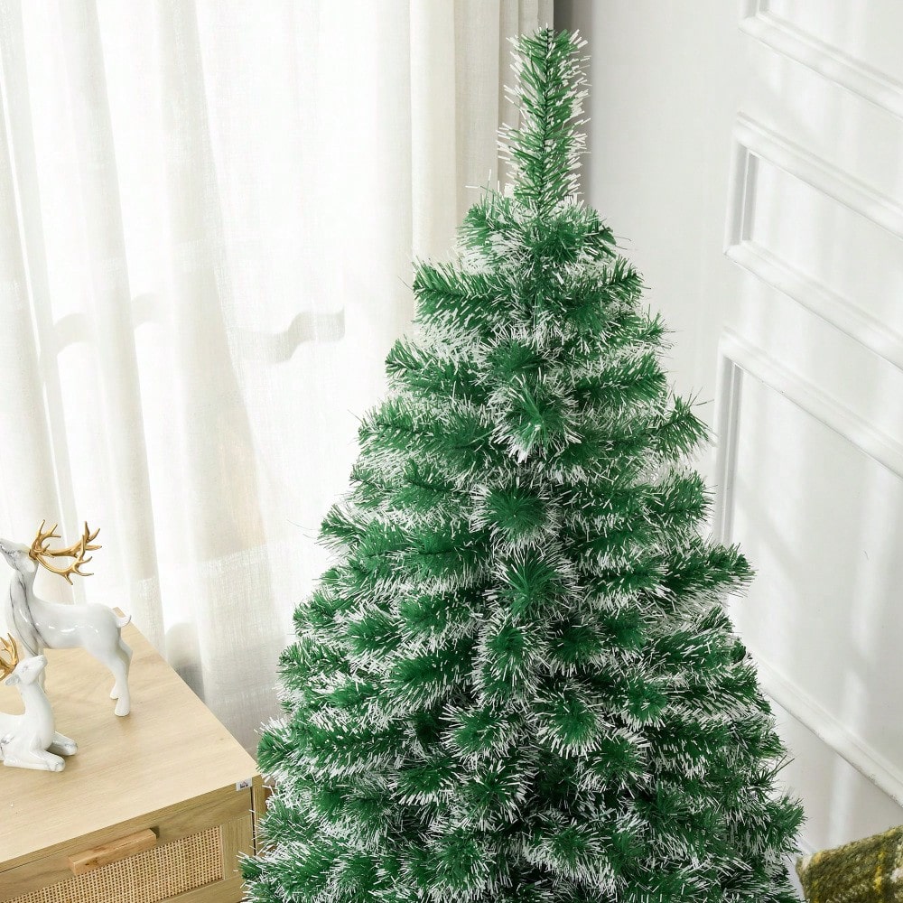 Künstlicher Weihnachtsbaum 1,5m mit 416 Ästen, flammenhemmend & klappbar mit Stahlständer, für festliche Weihnachtsdekoration, grün - von HOMCOM
