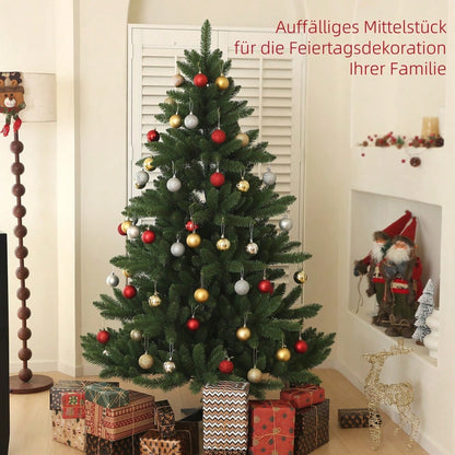 Künstlicher Weihnachtsbaum 180 cm mit 880 Spitzen, flammhemmend & faltbar inkl. Stahlfuß, für Weihnachtsdekoration Indoor, grün - von HOMCOM