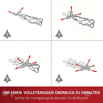 Künstlicher Weihnachtsbaum mit LED-Beleuchtung, 3-fach beleuchtet, aus PVC & Metall, Ø60x120 cm, weiß & blau - von HOMCOM