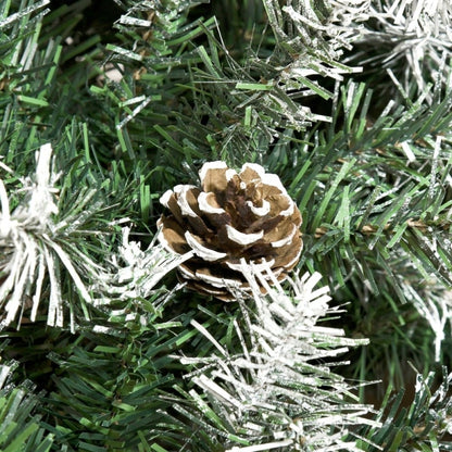 Künstlicher Weihnachtsbaum 180 cm mit 800 Zweigen & 61 Zapfen, verschneit & feuerfest, Premium-Weihnachtsbaum mit Schneespitzen - von HOMCOM