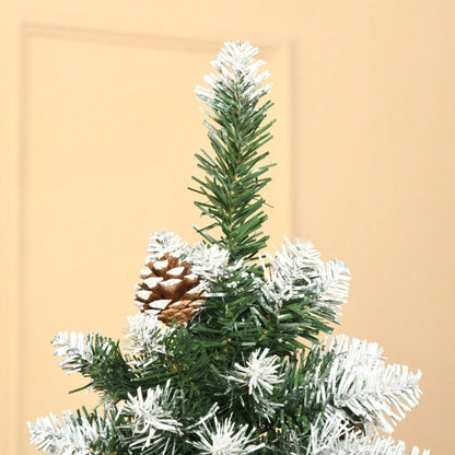 Künstlicher Weihnachtsbaum 180 cm mit 630 Zweigen & 37 Zapfen, verschneit & feuerfest, Premium-Weihnachtsbaum mit Schneespitzen - von HOMCOM