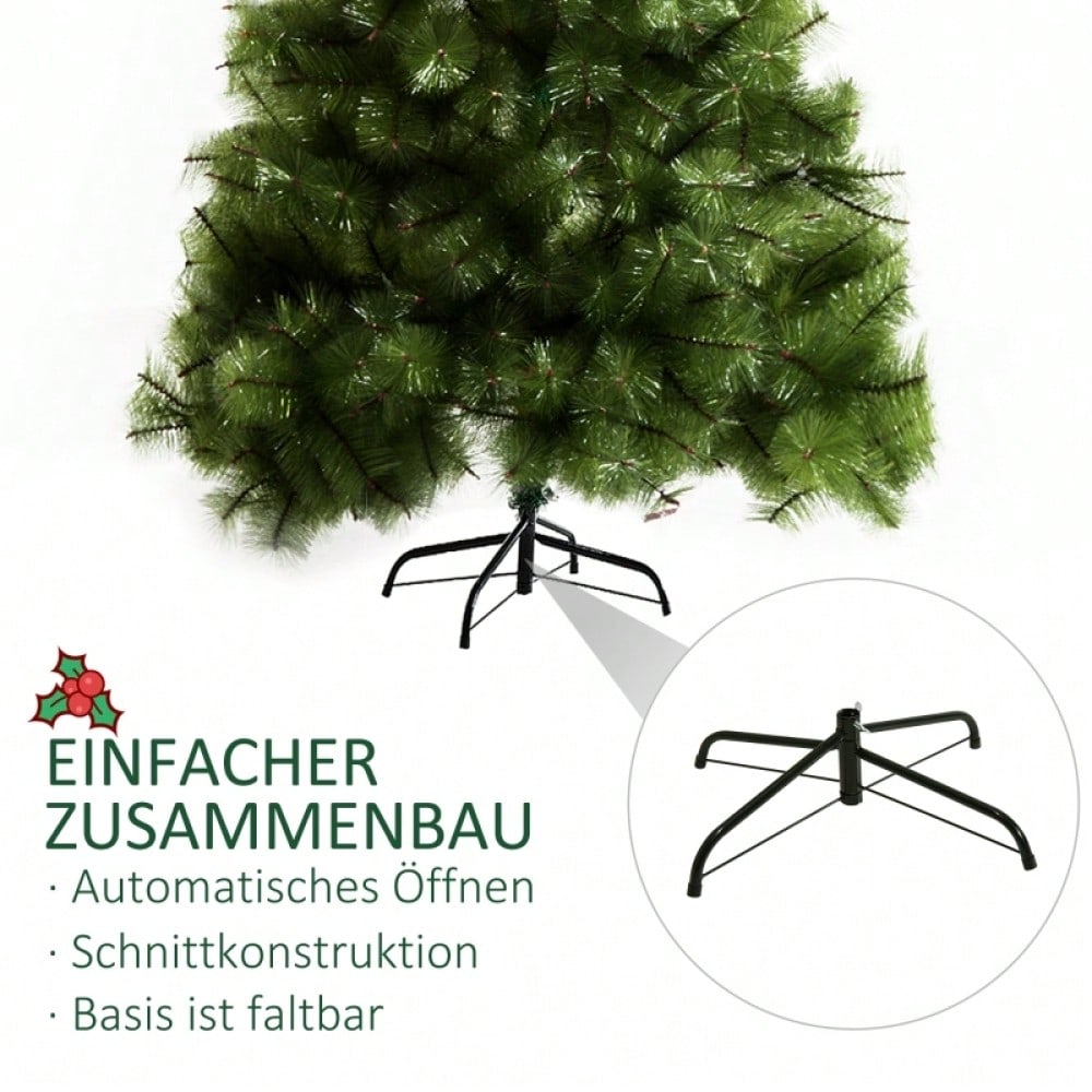 Künstlicher Weihnachtsbaum 210 cm mit 505 Spitzen, inkl. Metallständer, für Innenbereich - Premium Weihnachtsdeko von HOMCOM