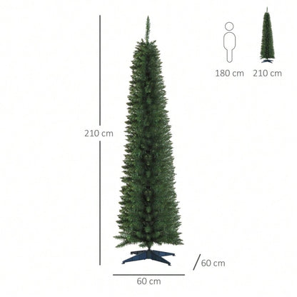 Künstlicher Weihnachtsbaum 210 cm inkl. Ständer & Weihnachtsstern, Premium Christbaum für festliche Dekoration, grün - von HOMCOM