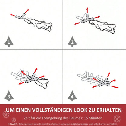 Künstlicher Weihnachtsbaum 210 cm inkl. Ständer & Weihnachtsstern, Premium Christbaum für festliche Dekoration, grün - von HOMCOM