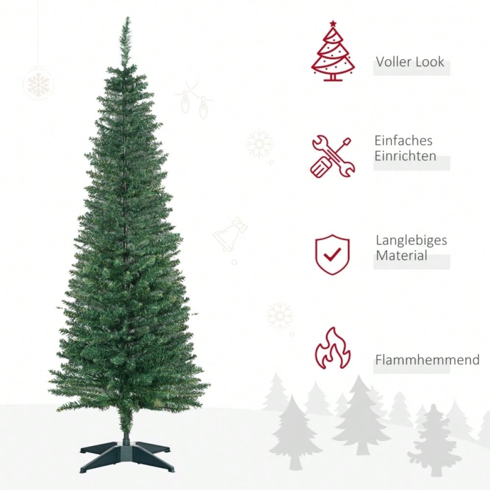 Künstlicher Weihnachtsbaum 1,5 m inkl. Ständer & Weihnachtsstern, Premium Christbaum für festliche Dekoration, grün - von HOMCOM