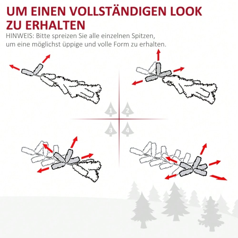 Künstlicher Weihnachtsbaum 1,5 m inkl. Ständer & Weihnachtsstern, Premium Christbaum für festliche Dekoration, grün - von HOMCOM
