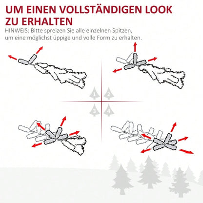 Künstlicher Weihnachtsbaum 1,5 m inkl. Ständer & Weihnachtsstern, Premium Christbaum für festliche Dekoration, grün - von HOMCOM