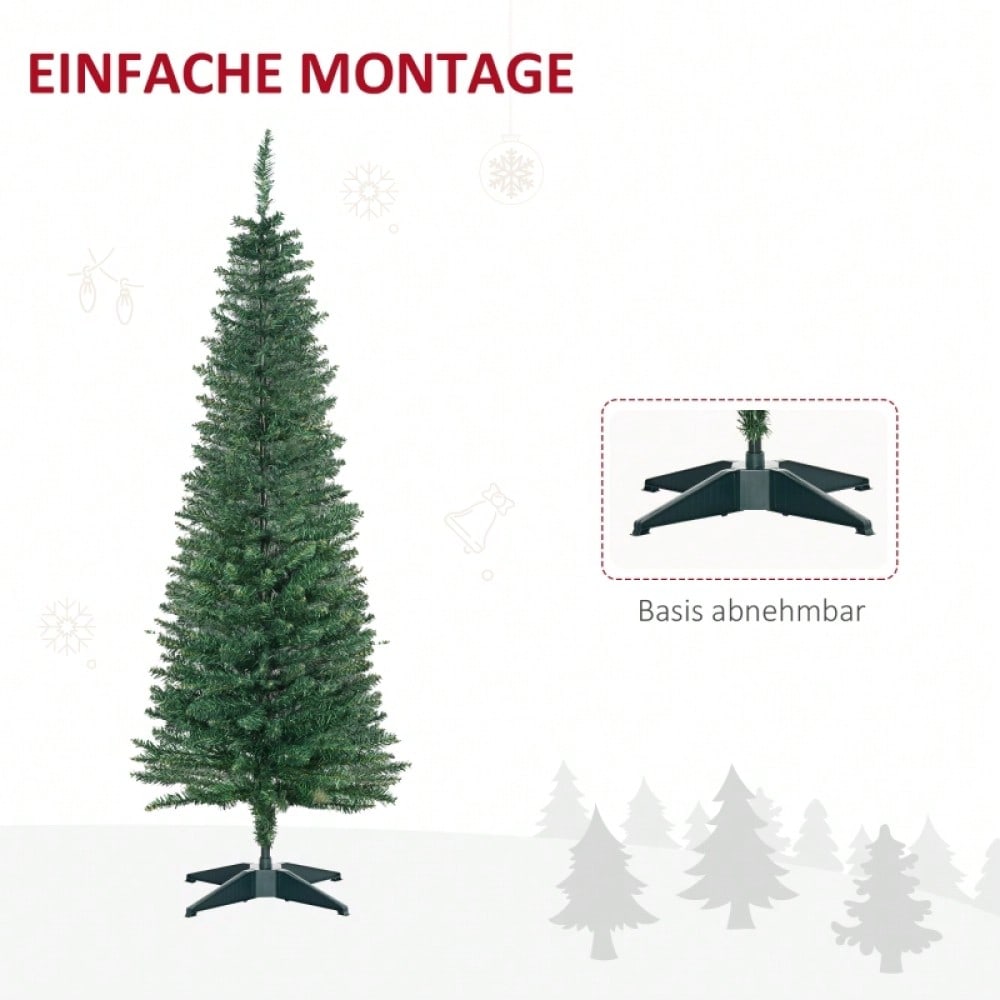 Künstlicher Weihnachtsbaum 1,5 m inkl. Ständer & Weihnachtsstern, Premium Christbaum für festliche Dekoration, grün - von HOMCOM