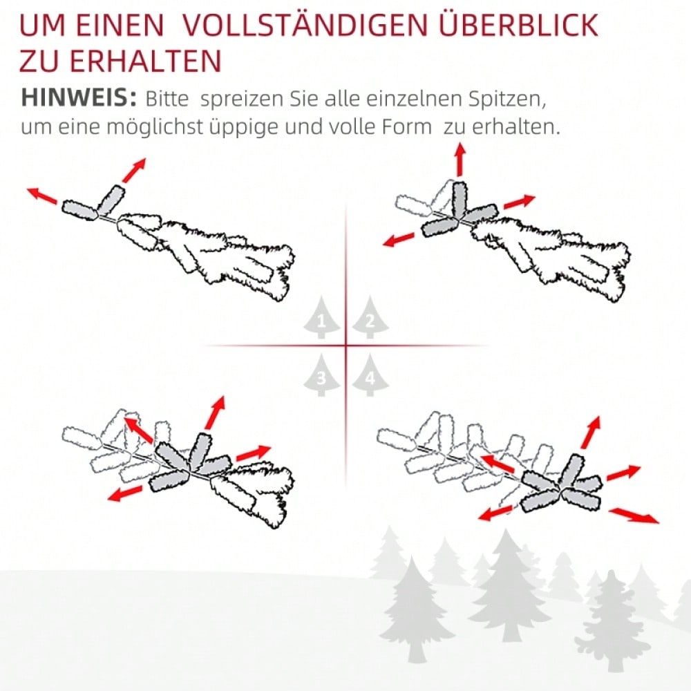 Künstlicher Weihnachtsbaum 120 cm mit LED-Beleuchtung & Sternspitze, inkl. Lichterkette, 66x66x120 cm, grün - von HOMCOM