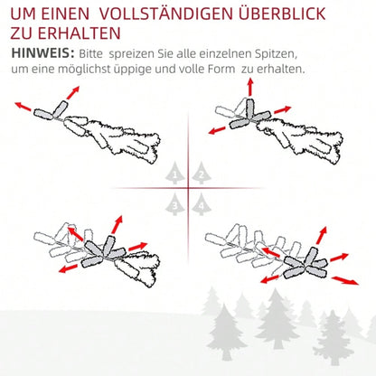 Künstlicher Weihnachtsbaum 120 cm mit LED-Beleuchtung & Sternspitze, inkl. Lichterkette, 66x66x120 cm, grün - von HOMCOM