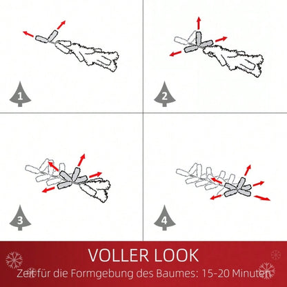 Künstlicher Weihnachtsbaum 150 cm mit 630 Zweigen & 37 Zapfen, verschneit & feuerfest, Premium-Weihnachtsbaum mit Schneespitzen - von HOMCOM
