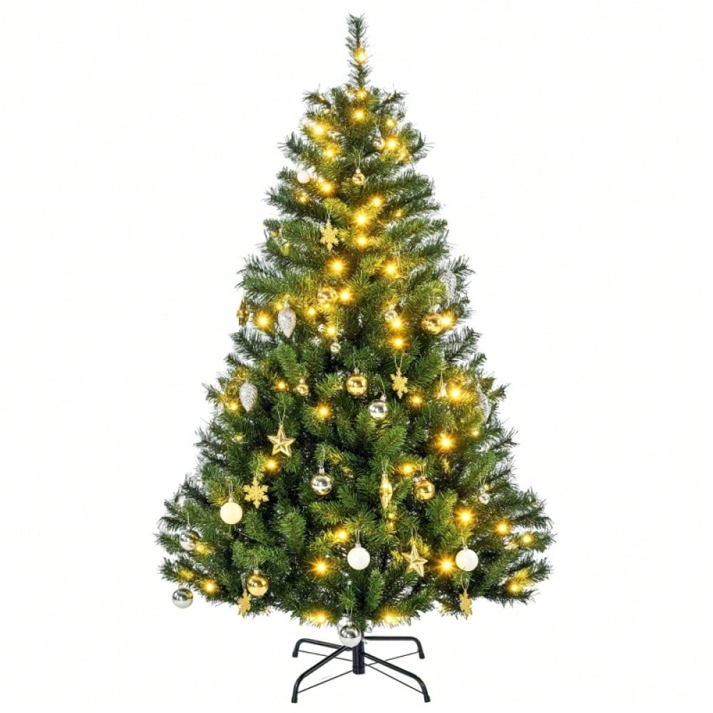 Künstlicher Weihnachtsbaum 150 cm inkl. festlichem Weihnachtsschmuck, 95x95x150 cm, grün - von HOMCOM