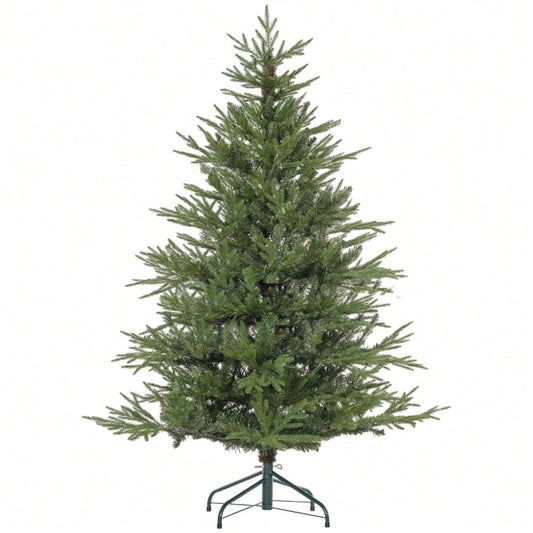 Künstlicher Weihnachtsbaum 150 cm mit natürlicher Optik, schneller Aufbau inkl. Ständer, flammhemmend aus Kunststoff/Metall - von HOMCOM