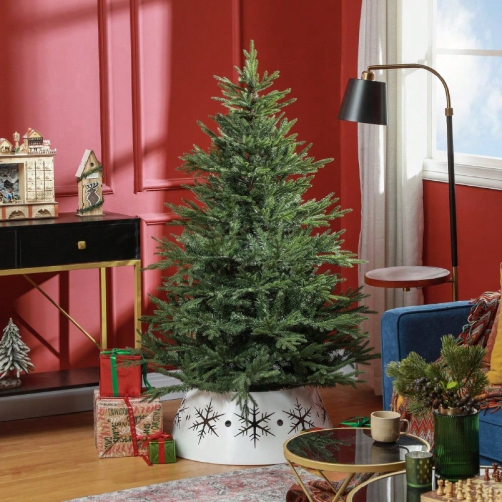 Künstlicher Weihnachtsbaum 150 cm mit natürlicher Optik, schneller Aufbau inkl. Ständer, flammhemmend aus Kunststoff/Metall - von HOMCOM