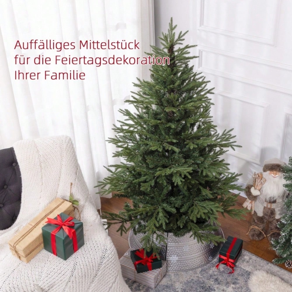 Künstlicher Weihnachtsbaum 150 cm mit natürlicher Optik, schneller Aufbau inkl. Ständer, flammhemmend aus Kunststoff/Metall - von HOMCOM