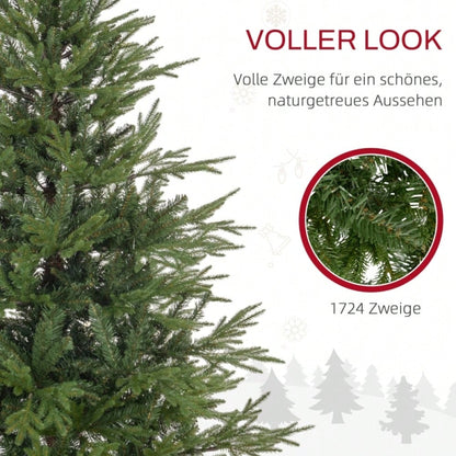 Künstlicher Weihnachtsbaum 150 cm mit natürlicher Optik, schneller Aufbau inkl. Ständer, flammhemmend aus Kunststoff/Metall - von HOMCOM
