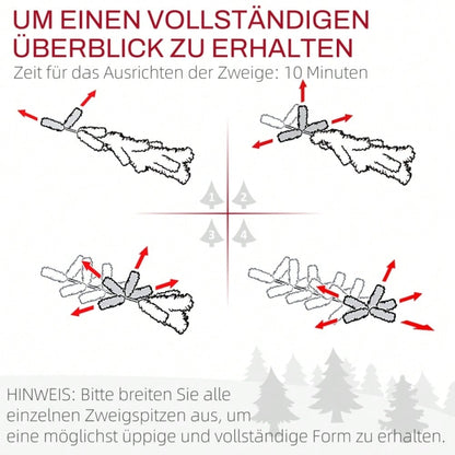 Künstlicher Weihnachtsbaum 150 cm mit natürlicher Optik, schneller Aufbau inkl. Ständer, flammhemmend aus Kunststoff/Metall - von HOMCOM