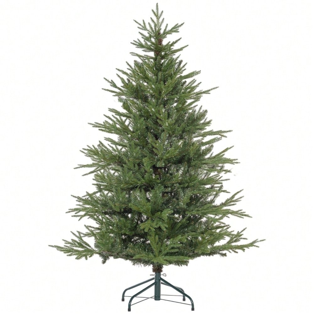 Künstlicher Weihnachtsbaum 150 cm mit natürlicher Optik, schneller Aufbau inkl. Ständer, flammhemmend aus Kunststoff/Metall - von HOMCOM
