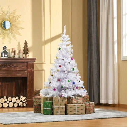 Künstlicher Weihnachtsbaum 150 cm inkl. Ständer & festlicher Dekoration, weiß - von HOMCOM