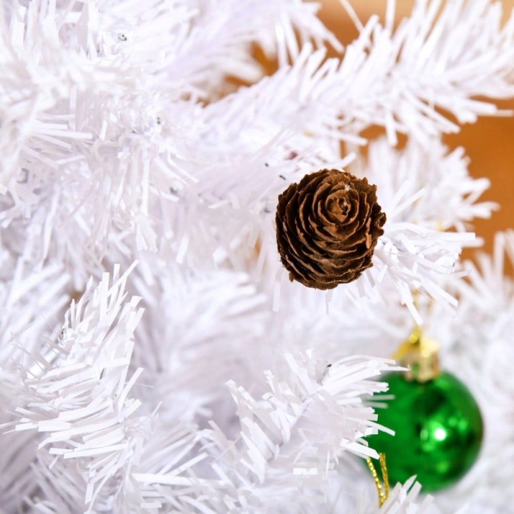 Künstlicher Weihnachtsbaum 150 cm inkl. Ständer & festlicher Dekoration, weiß - von HOMCOM