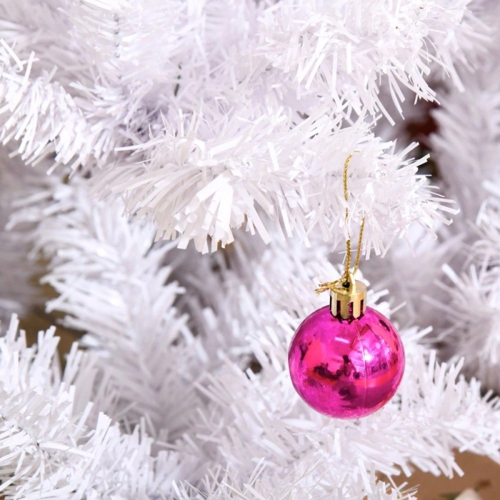 Künstlicher Weihnachtsbaum 150 cm inkl. Ständer & festlicher Dekoration, weiß - von HOMCOM