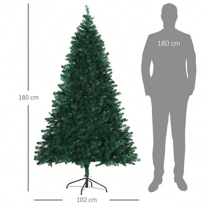 Künstlicher Weihnachtsbaum 180 cm mit 1000 Ästen aus PVC, flammhemmend & schnell aufgebaut, Ø102 cm, ideal für festliche Dekoration - von HOMCOM