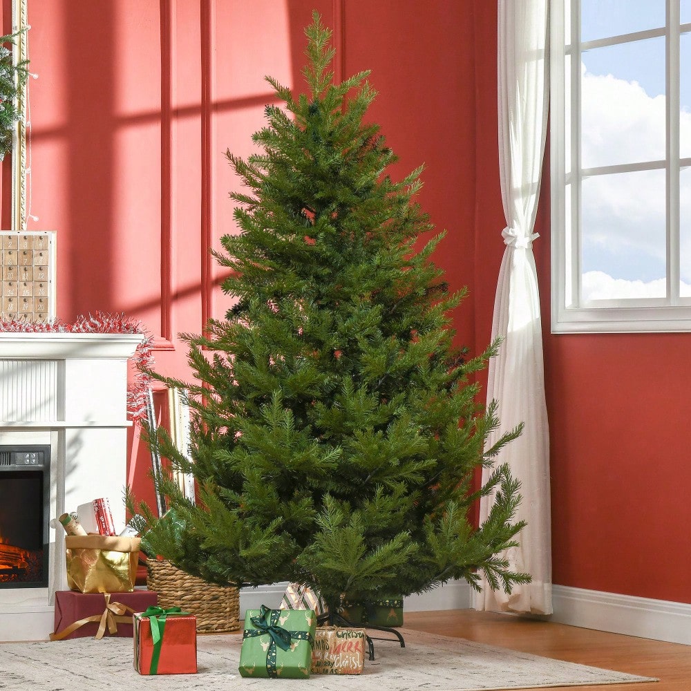 Künstlicher Weihnachtsbaum 180 cm mit 1942 Astspitzen & dichten Zweigen, natürlich aussehend, für festliche Dekoration, grün - von HOMCOM