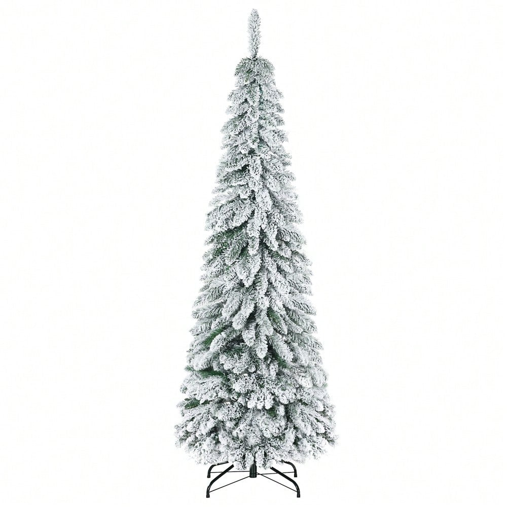 HOMCOM Künstlicher Weihnachtsbaum 180 cm mit Kunstschnee | 523 Spitzen | inkl. Standfuß