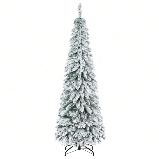 HOMCOM Künstlicher Weihnachtsbaum 180 cm mit Kunstschnee | 523 Spitzen | inkl. Standfuß