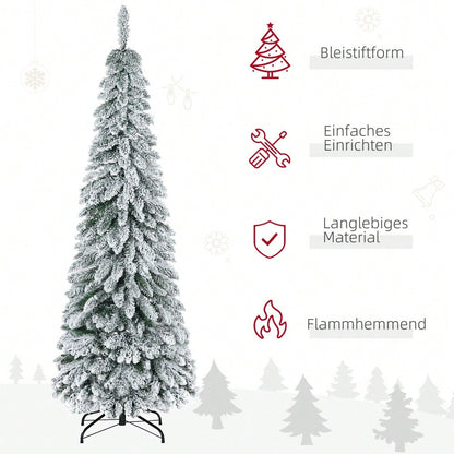 HOMCOM Künstlicher Weihnachtsbaum 180 cm mit Kunstschnee | 523 Spitzen | inkl. Standfuß