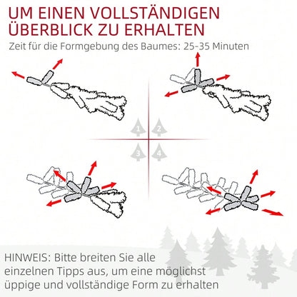 HOMCOM Künstlicher Weihnachtsbaum 180 cm mit Kunstschnee | 523 Spitzen | inkl. Standfuß