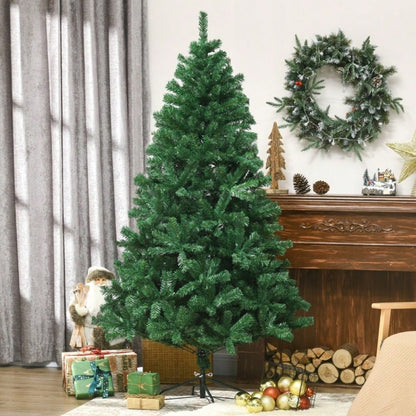 HOMCOM Künstlicher Weihnachtsbaum 180 cm | Christbaum mit 1000 Zweigen | inkl. Metall-Standfuß | PVC, Grün, Ø 120 cm