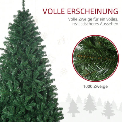 HOMCOM Künstlicher Weihnachtsbaum 180 cm | Christbaum mit 1000 Zweigen | inkl. Metall-Standfuß | PVC, Grün, Ø 120 cm
