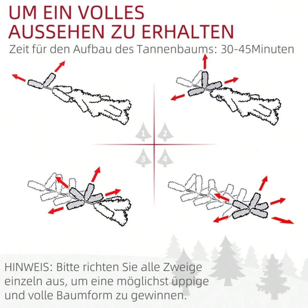 HOMCOM Künstlicher Weihnachtsbaum 180 cm | Christbaum mit 1000 Zweigen | inkl. Metall-Standfuß | PVC, Grün, Ø 120 cm