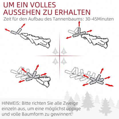 HOMCOM Künstlicher Weihnachtsbaum 180 cm | Christbaum mit 1000 Zweigen | inkl. Metall-Standfuß | PVC, Grün, Ø 120 cm