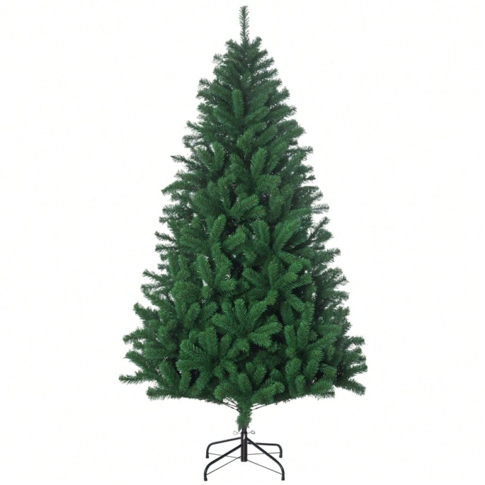 HOMCOM Künstlicher Weihnachtsbaum 180 cm | Christbaum mit 1000 Zweigen | inkl. Metall-Standfuß | PVC, Grün, Ø 120 cm