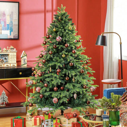 HOMCOM Künstlicher Weihnachtsbaum 180 cm mit 1700 Spitzen | Extra volle Tanne mit Klapp-System & stabilem Metallständer | Für Weihnachtsdeko Indoor