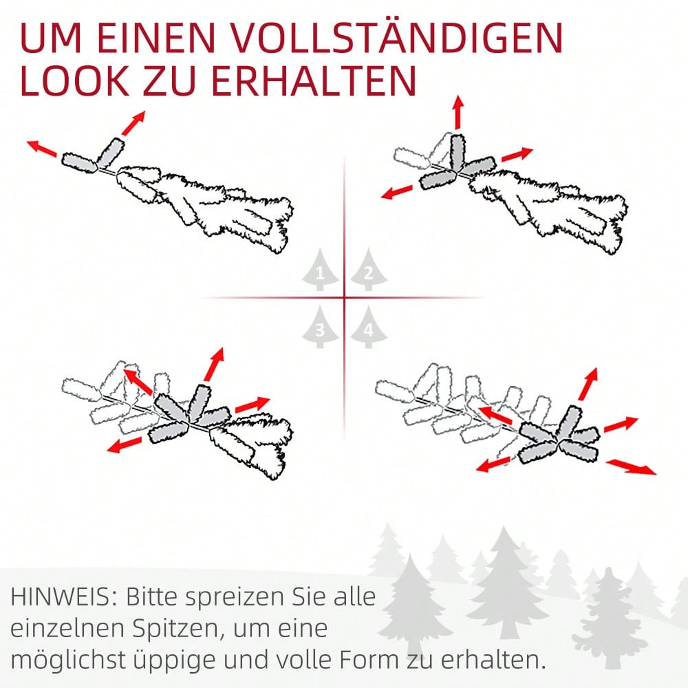 HOMCOM Künstlicher Weihnachtsbaum 2.1 m mit 631 Ästen | Zerlegbarer Christbaum inkl. Ständer | Aus PVC, Grün, Ø 81 cm