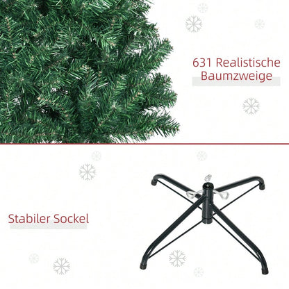 HOMCOM Künstlicher Weihnachtsbaum 2.1 m mit 631 Ästen | Zerlegbarer Christbaum inkl. Ständer | Aus PVC, Grün, Ø 81 cm