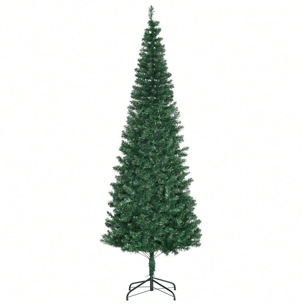 HOMCOM Künstlicher Weihnachtsbaum 2.1 m mit 631 Ästen | Zerlegbarer Christbaum inkl. Ständer | Aus PVC, Grün, Ø 81 cm