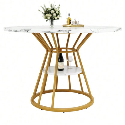 5-teiliges Esstisch-Set mit Marmortisch & Samtstühlen | Tisch 100x76 cm (Ø100 cm) inkl. 4 Stühle | Komplettset für 4 Personen in Schwarz